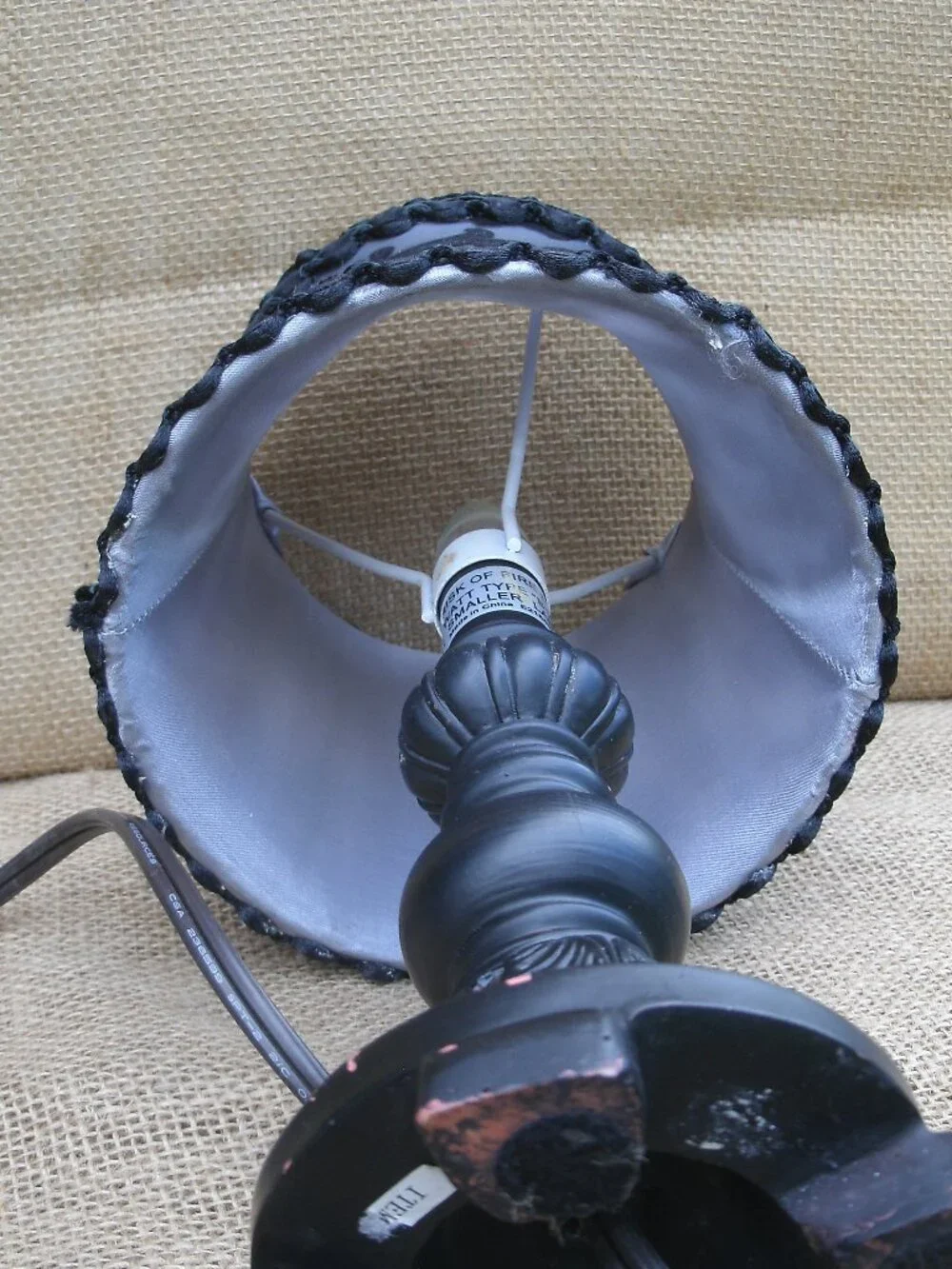 Vintage Victorian Inspired Goth Floral Lamp